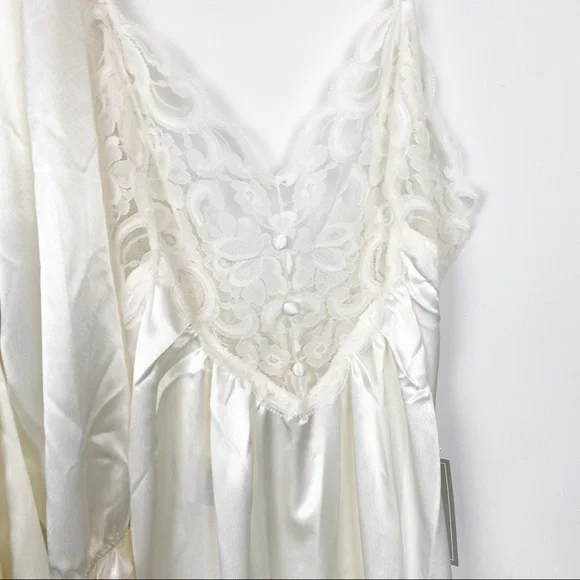 2pc Morgan Taylor Vintage Silky Satin Robe+Gown Set Maxi Small NWT - Picture 4 of 9